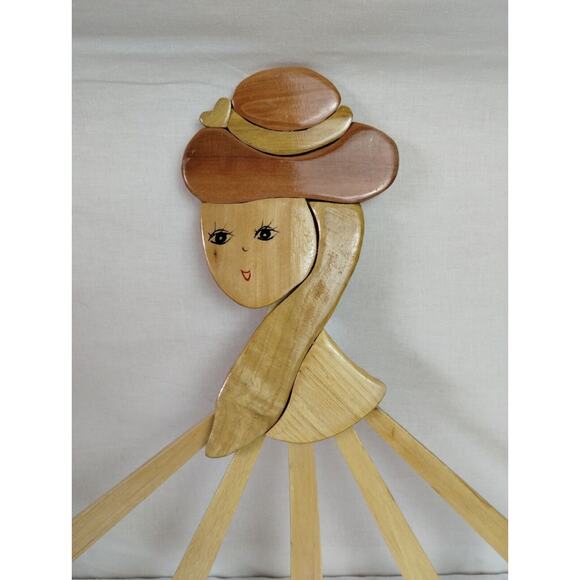 Handmade Girl's Wooden Accordian Wall Hanger - Jewelry Hats - Expandable - 9 Peg - Picture 2 of 4